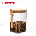 Eco-Friendly Glass Spice Storage Jar with Bamboo Spoon